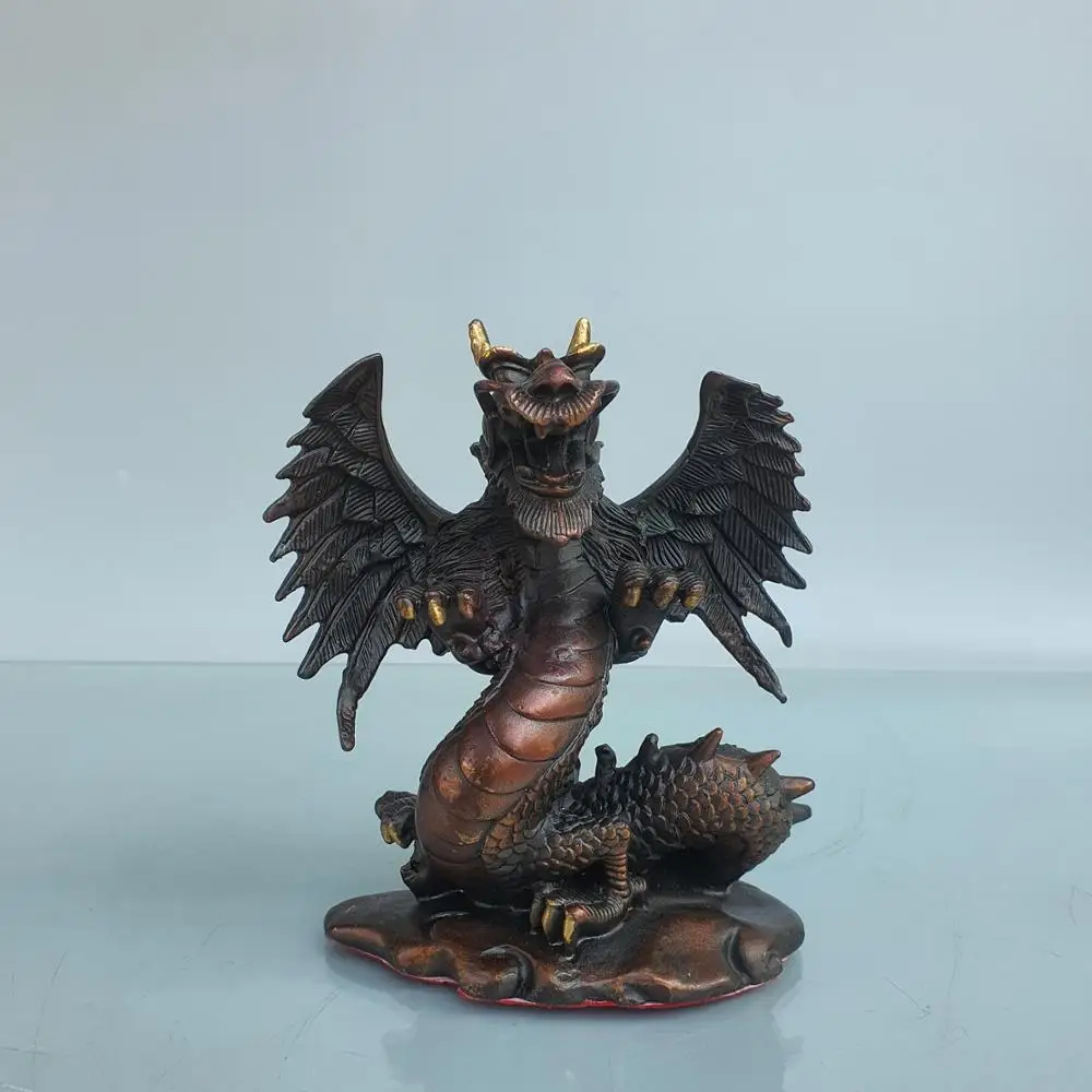 Home Decor 7"Chinese Seikos Bronze Flying dragon statue Dragon with wings Panlong Disaster avoidance Blessing
Home Decor 7"Chinese Seikos Bronze Flying dragon statue Dragon with wings Panlong Disaster avoidance Blessing