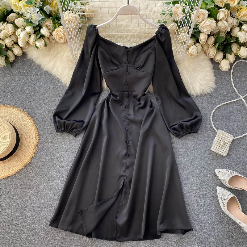 High Waist Long Sleeve Party Vintage Autumn Spring Boho Solid Black Embridery Luxury Dress A-Line 2021 Elegant Dresses Women
High Waist Long Sleeve Party Vintage Autumn Spring Boho Solid Black Embridery Luxury Dress A-Line 2021 Elegant Dresses Women