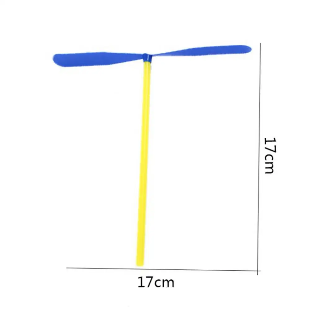 Funny 100Pcs Plastic Bamboo Dragonfly Shape Hand Push Flying Propeller Outdoor Sports Game Kids Toy Gift Rotating Flying Arrow