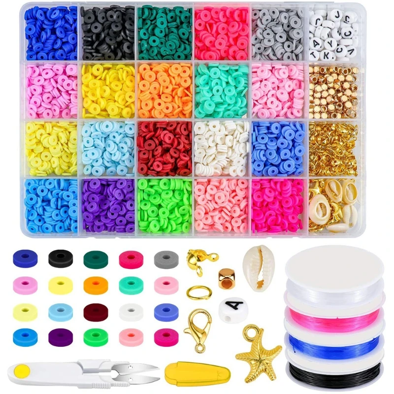DIY Craft Kit Polymer Clay Beads Flat Round Polymer Clay Spacer Beads for Jewelry Making Bracelets Necklace Earring
DIY Craft Kit Polymer Clay Beads Flat Round Polymer Clay Spacer Beads for Jewelry Making Bracelets Necklace Earring