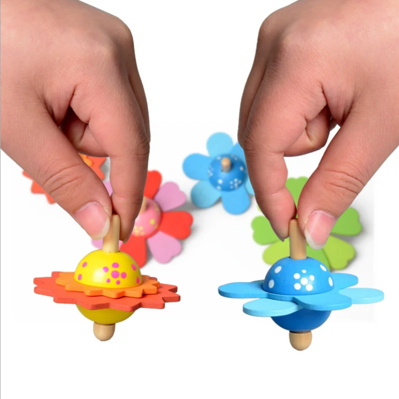 

Spinning Tops Random Color Wooden Toy Funny Gyro Colorful Beyblade Toy Spinning Top Classic Toy Beyblade Burst Toy for Kids ZLL