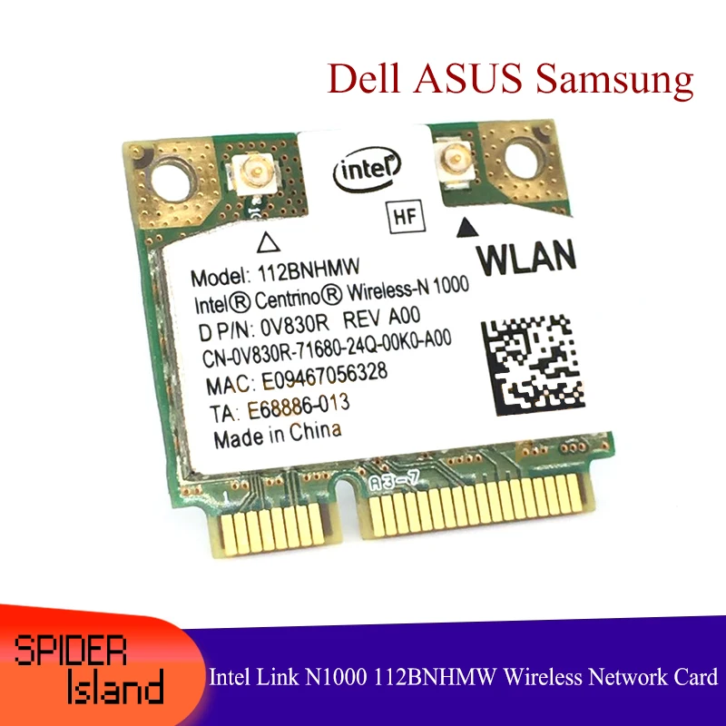 Сетевая карта Intel Link N1000 112BNHMW для ноутбука Dell ASUS Samsung 300M, беспроводная сетевая карта 
Сетевая карта Intel Link N1000 112BNHMW для ноутбука Dell ASUS Samsung 300M, беспроводная сетевая карта