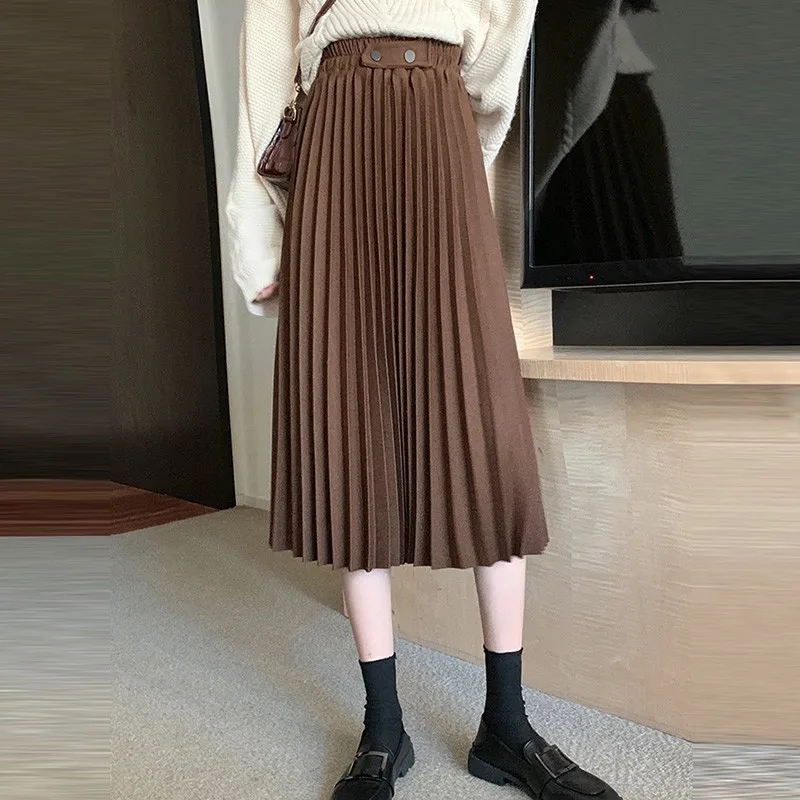 Women Casual Pleated Skirts New 2022 Spring Korean Style All-match Vintage Woolen Ladies High Waist A-line Long Skirt W841
Women Casual Pleated Skirts New 2022 Spring Korean Style All-match Vintage Woolen Ladies High Waist A-line Long Skirt W841
