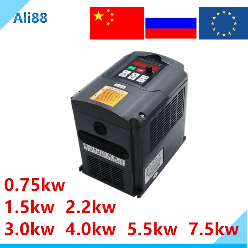 Free shipping! HY Inverter 1.5KW 2.2KW 4KW Frequency Converter 1p-Input-3p-Out CNC Spindle motor speed Control VFD Converter
Free shipping! HY Inverter 1.5KW 2.2KW 4KW Frequency Converter 1p-Input-3p-Out CNC Spindle motor speed Control VFD Converter