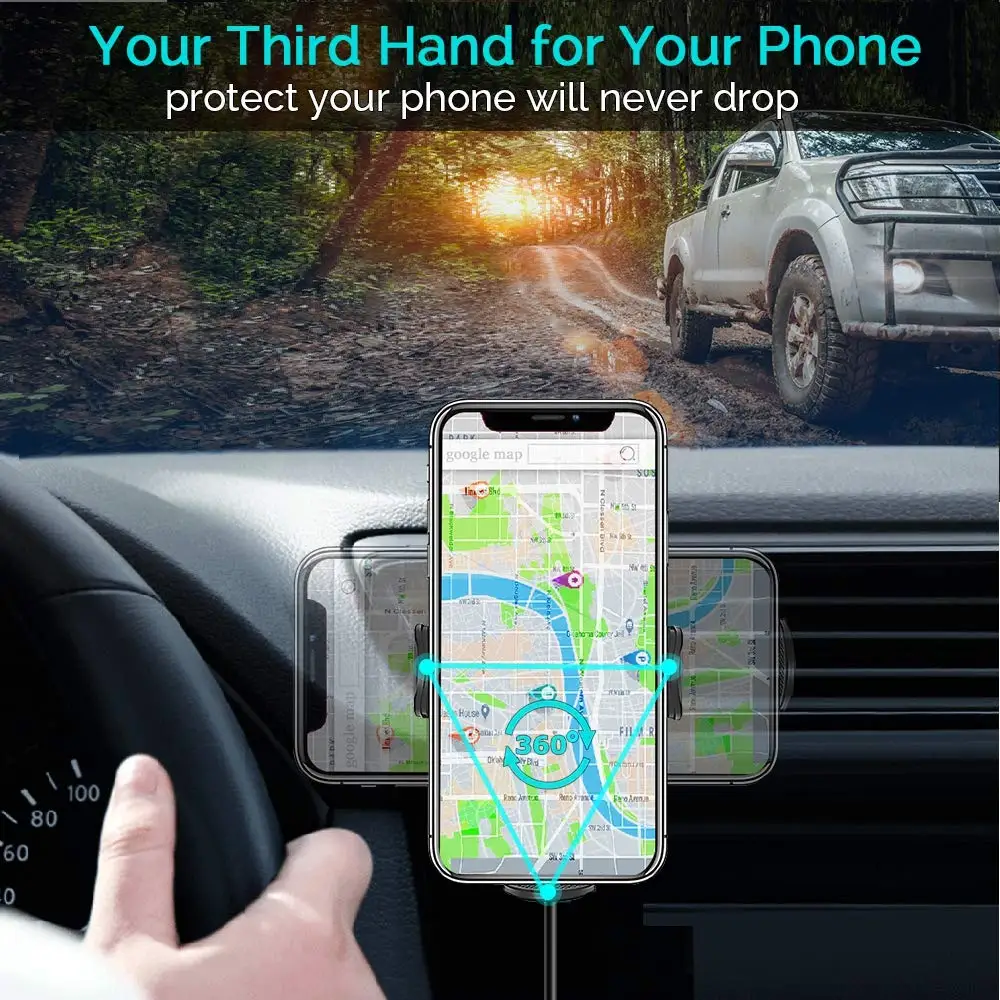 Auto-Clamping 10W Fast Wireless Car Charger for Nokia 9 PureView, 8 Sirocco Smart Phone Chargeur Sans Fil
Auto-Clamping 10W Fast Wireless Car Charger for Nokia 9 PureView, 8 Sirocco Smart Phone Chargeur Sans Fil