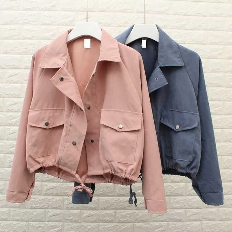 2021 Spring Autumn Women's Casual Short Jacket New Fashion Loose Pocket Solid Coat Female Outerwear Ladies Tops Roupa Feminina
2021 Spring Autumn Women's Casual Short Jacket New Fashion Loose Pocket Solid Coat Female Outerwear Ladies Tops Roupa Feminina