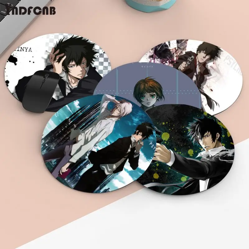 

YNDFCNB In Stocked PSYCHO PASS Customized laptop Gaming round mouse pad Anti-Slip Laptop PC Mice Pad Mat gaming Mousepad