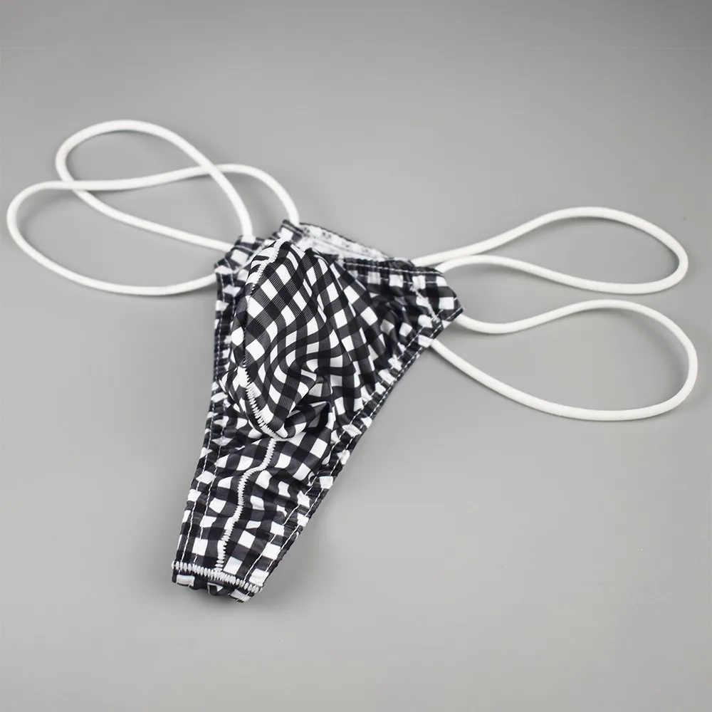 Mans Sexy G-String Print Plaid Backless Double Thongs Male Low Waist Underwear Gay Breathable Open Butt Panties Men Bulge Brief
Mans Sexy G-String Print Plaid Backless Double Thongs Male Low Waist Underwear Gay Breathable Open Butt Panties Men Bulge Brief