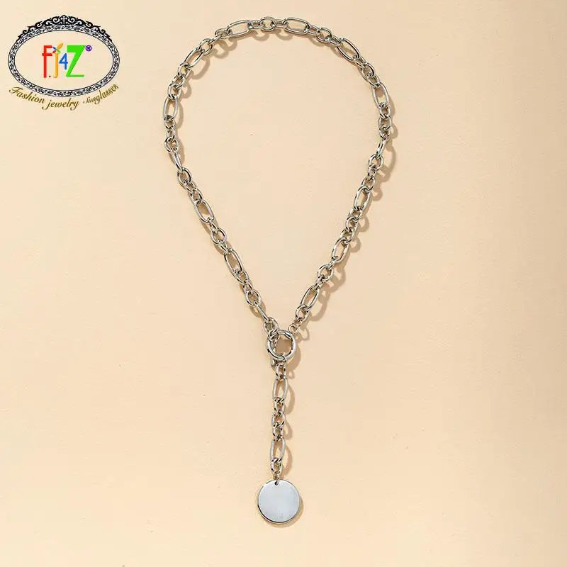 F.J4Z Hot Trend Necklace for Women Punk Cuban Chain Round Circle Drop Down Pendant Toggle Statement Necklace colares moda 2021
F.J4Z Hot Trend Necklace for Women Punk Cuban Chain Round Circle Drop Down Pendant Toggle Statement Necklace colares moda 2021