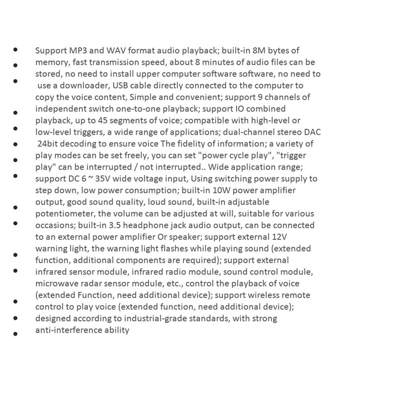 JRF930 FRF930 Voice Playing Board, MP3 Audio Decoding Module with Remote Control