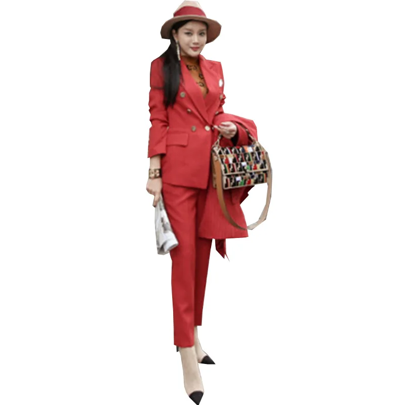 Spring and autumn new ladies High-end solid color suit temperament British style business casual fashion slim slim two-piece
Spring and autumn new ladies High-end solid color suit temperament British style business casual fashion slim slim two-piece