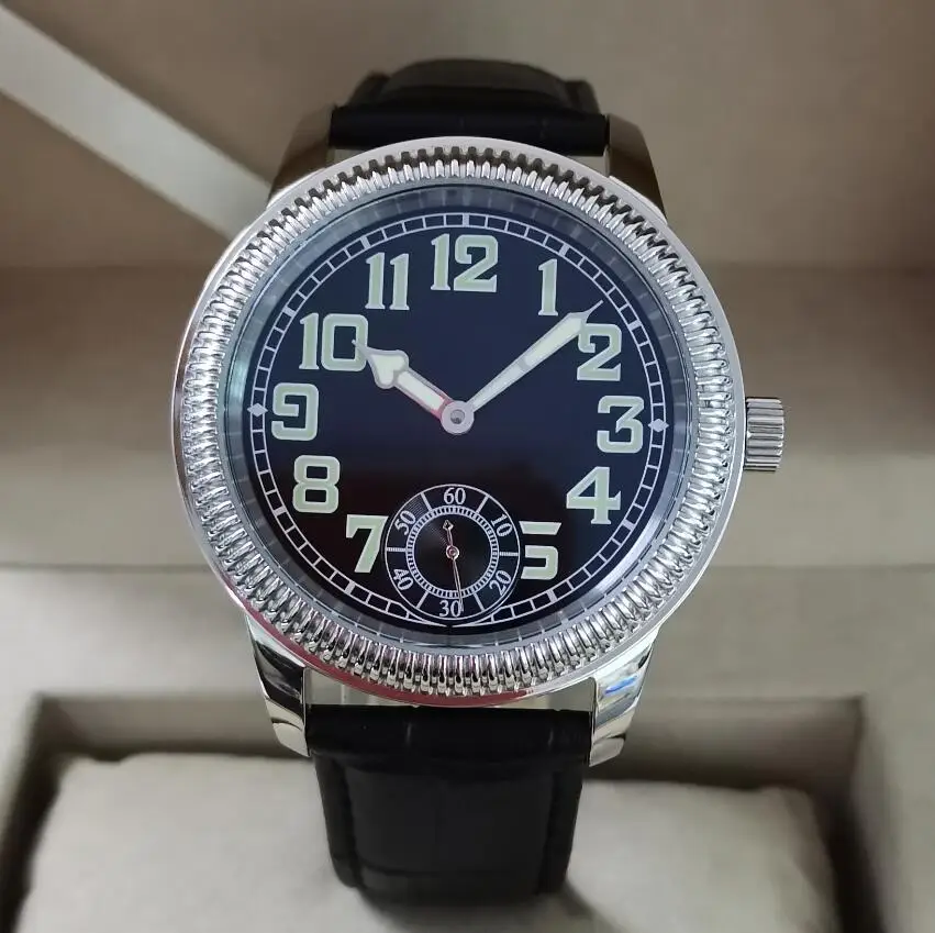 44mm No logo Dogtooth border case stainless steel Manual mechanical men's Watch Black dial large number ST3621 Movement G133
44mm No logo Dogtooth border case stainless steel Manual mechanical men's Watch Black dial large number ST3621 Movement G133
