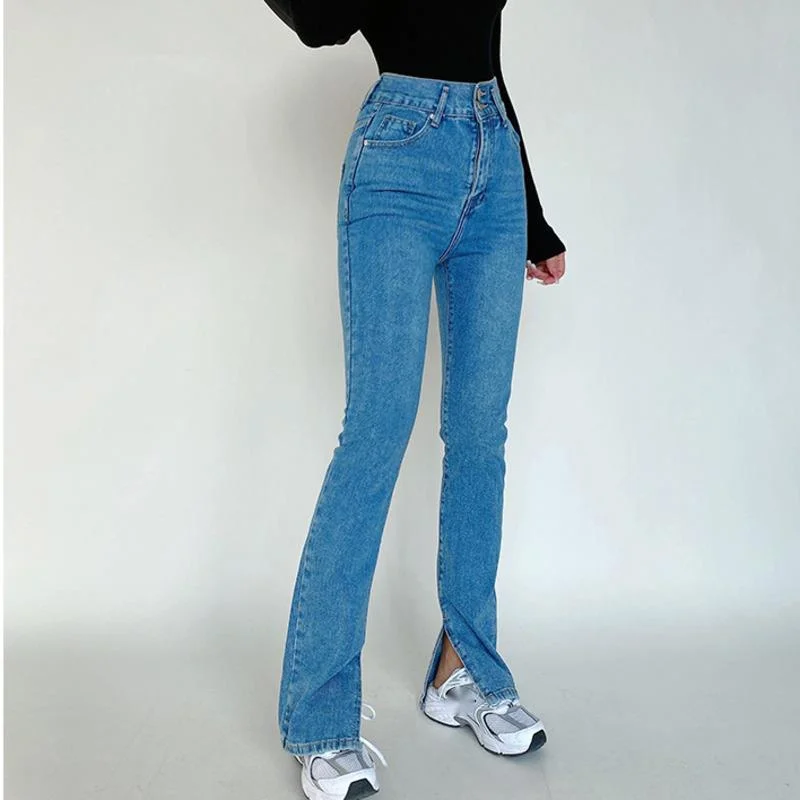 WOMENGAGA High Waist Side Split Micro Flared Jeans Women's American Tight Slim Floor Pants Trousers Korean Women PBSP
WOMENGAGA High Waist Side Split Micro Flared Jeans Women's American Tight Slim Floor Pants Trousers Korean Women PBSP
