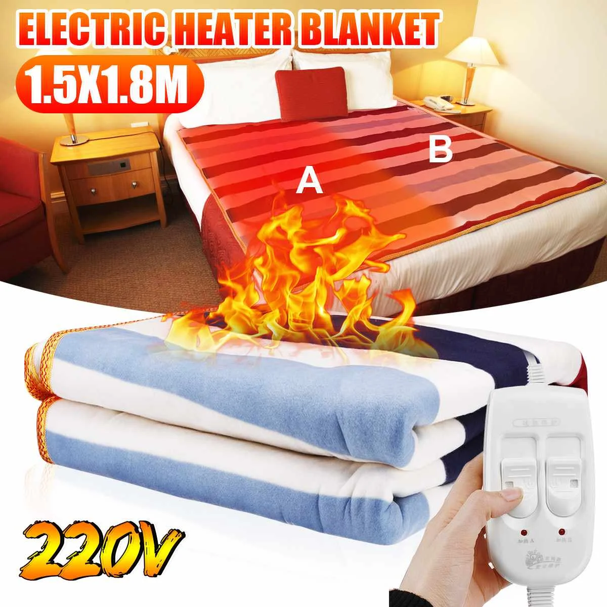 220V Winter Electric Blanket Thicker Heater Double Body Warmer 150x180cm Heated Blanket Thermostat Electric Heating Blanket
220V Winter Electric Blanket Thicker Heater Double Body Warmer 150x180cm Heated Blanket Thermostat Electric Heating Blanket