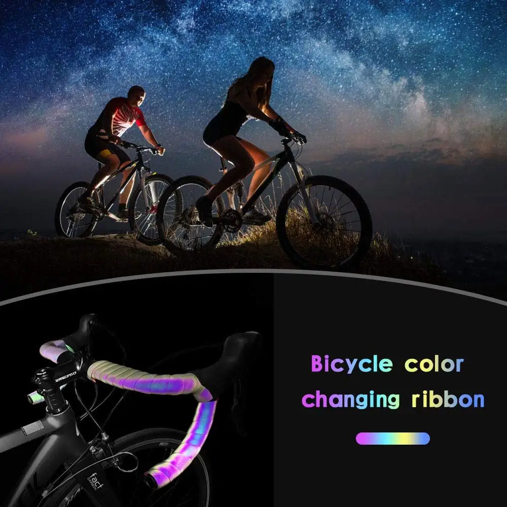 Reflective Bicycle Handlebar with Soft Touch Sticky Ultra-light Durable Quality Nonslip Handle color-changing Mountain Bike Tape
Reflective Bicycle Handlebar with Soft Touch Sticky Ultra-light Durable Quality Nonslip Handle color-changing Mountain Bike Tape