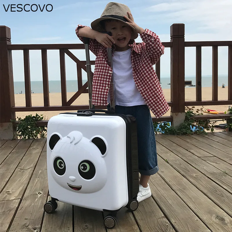 VESCOVO 20-дюймовый мультяшный детский чехол на колесиках маленький Дорожный Чехол с