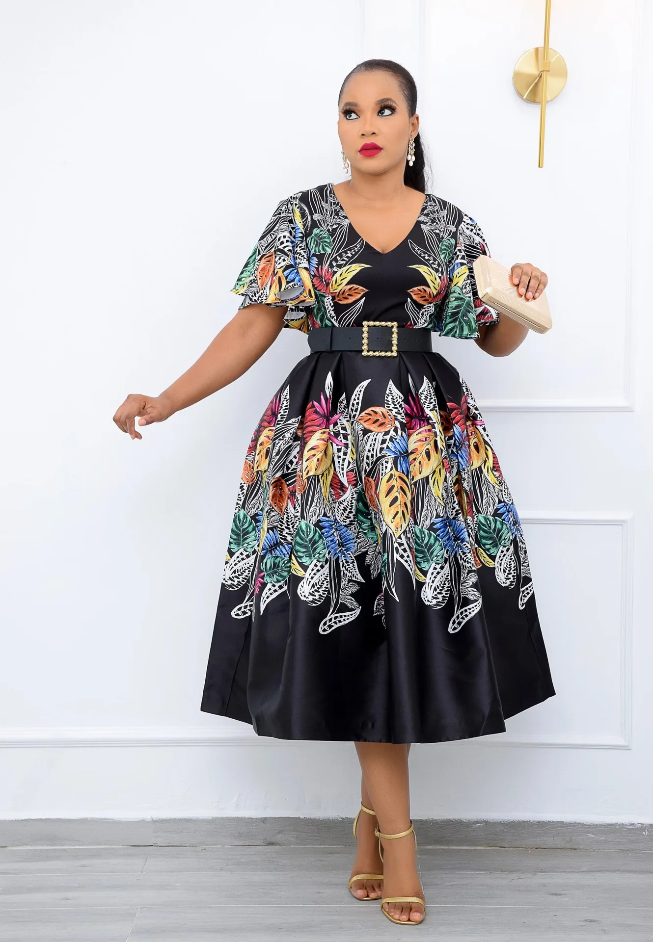 Trendy Summer Dress Black Printed Hedging High Waist Temperament Commuter Sexy Dress Mid-length Skirt Printed Women's Dress
Trendy Summer Dress Black Printed Hedging High Waist Temperament Commuter Sexy Dress Mid-length Skirt Printed Women's Dress