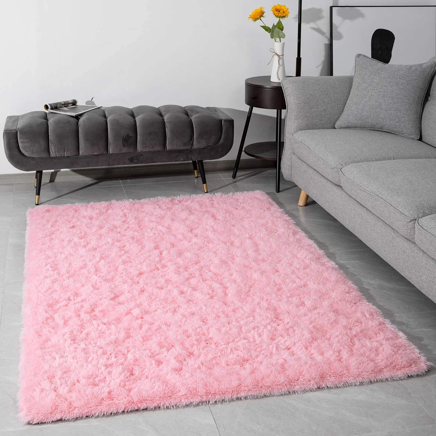

Modern Fluffy Large Area Rugs Soft Shaggy Plush Long Fur Rug Fuzzy Floor Carpet Living Room Carpet Nursery Indoor Decor Carpet