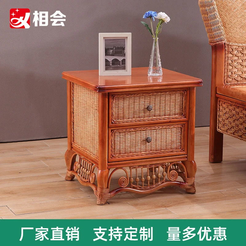 Southeast Asian style bedroom rattan wood furniture real rattan woven bedside table home rattan art drawer storage chest
Southeast Asian style bedroom rattan wood furniture real rattan woven bedside table home rattan art drawer storage chest