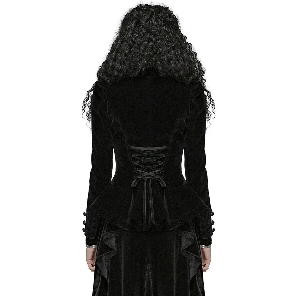 Женское готическое винтажное пальто черное на молнии верхняя одежда куртка Casaco