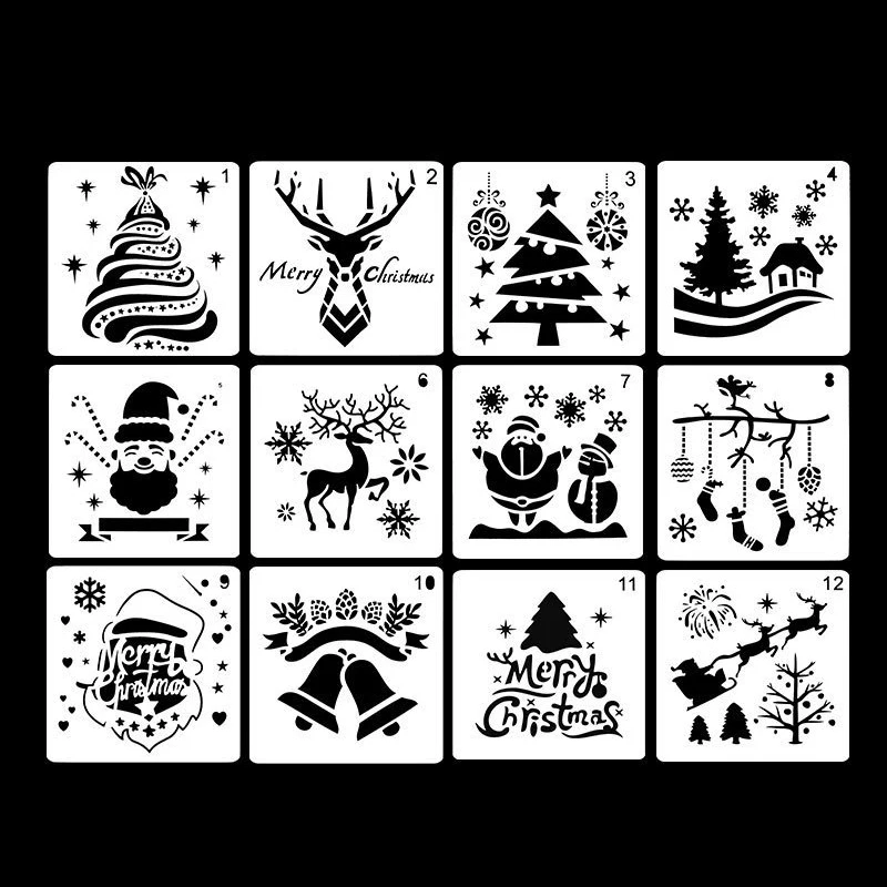 Christmas Stencils For Painting Xmas Series Template Embossing DIY Craft Journal Scrapbooking Accessories Photo Album Paper Card
Christmas Stencils For Painting Xmas Series Template Embossing DIY Craft Journal Scrapbooking Accessories Photo Album Paper Card