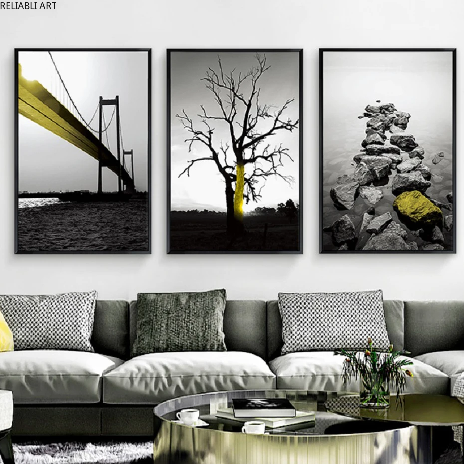 Yellow Bridge Stone Tree Black White Posters and Prints Landscape Wall Art Canvas Paintings Pictures for Living Room Decoration
Yellow Bridge Stone Tree Black White Posters and Prints Landscape Wall Art Canvas Paintings Pictures for Living Room Decoration
