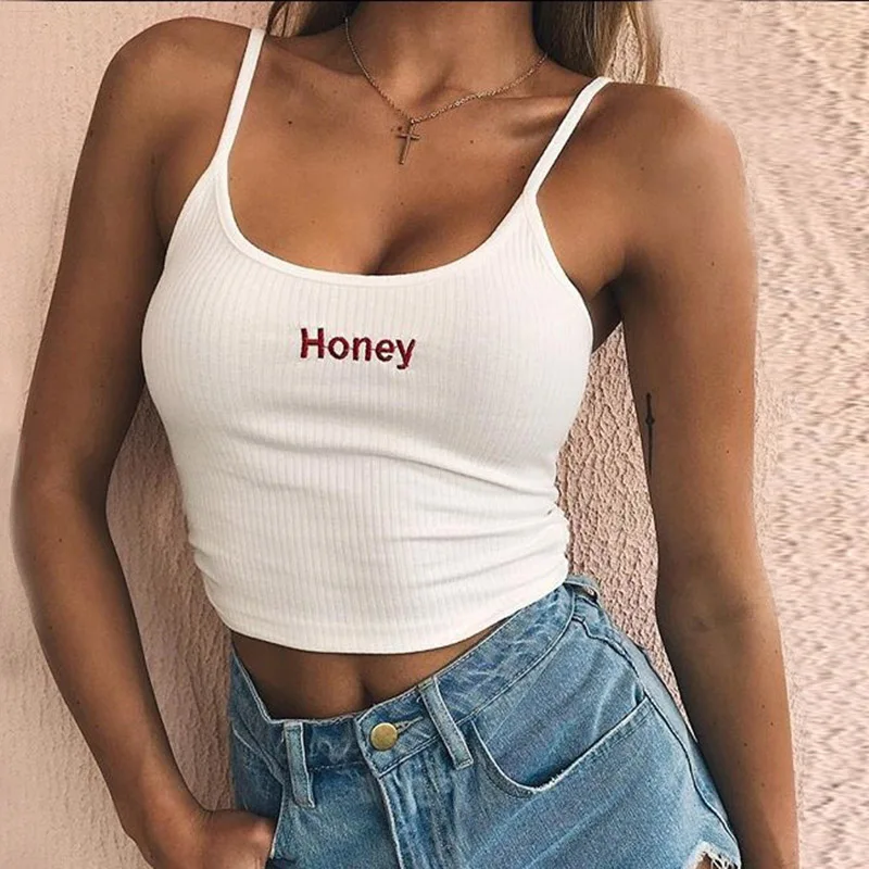Honey Letter Embroidery Spaghetti Straps Cami Fashion Summer O neck Sleeveless Knitted Cropped Top Y2K Corset Top Female Clothes
Honey Letter Embroidery Spaghetti Straps Cami Fashion Summer O neck Sleeveless Knitted Cropped Top Y2K Corset Top Female Clothes