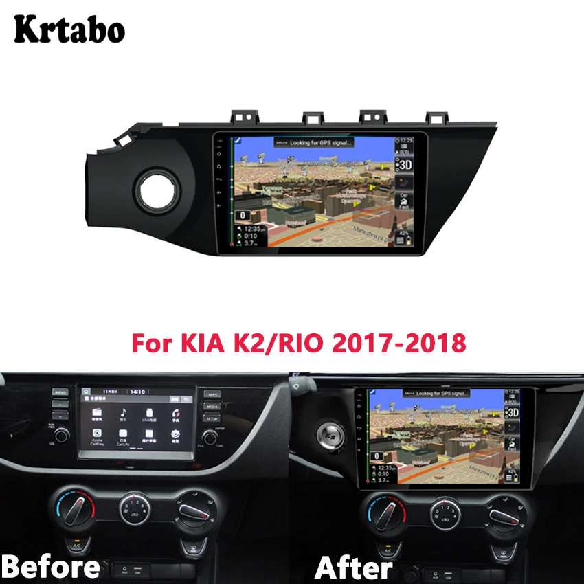 Автомобильный радиоприемник Android мультимедийный плеер для KIA K2/RIO 2017 2018 9 0 + 8core 4 32G