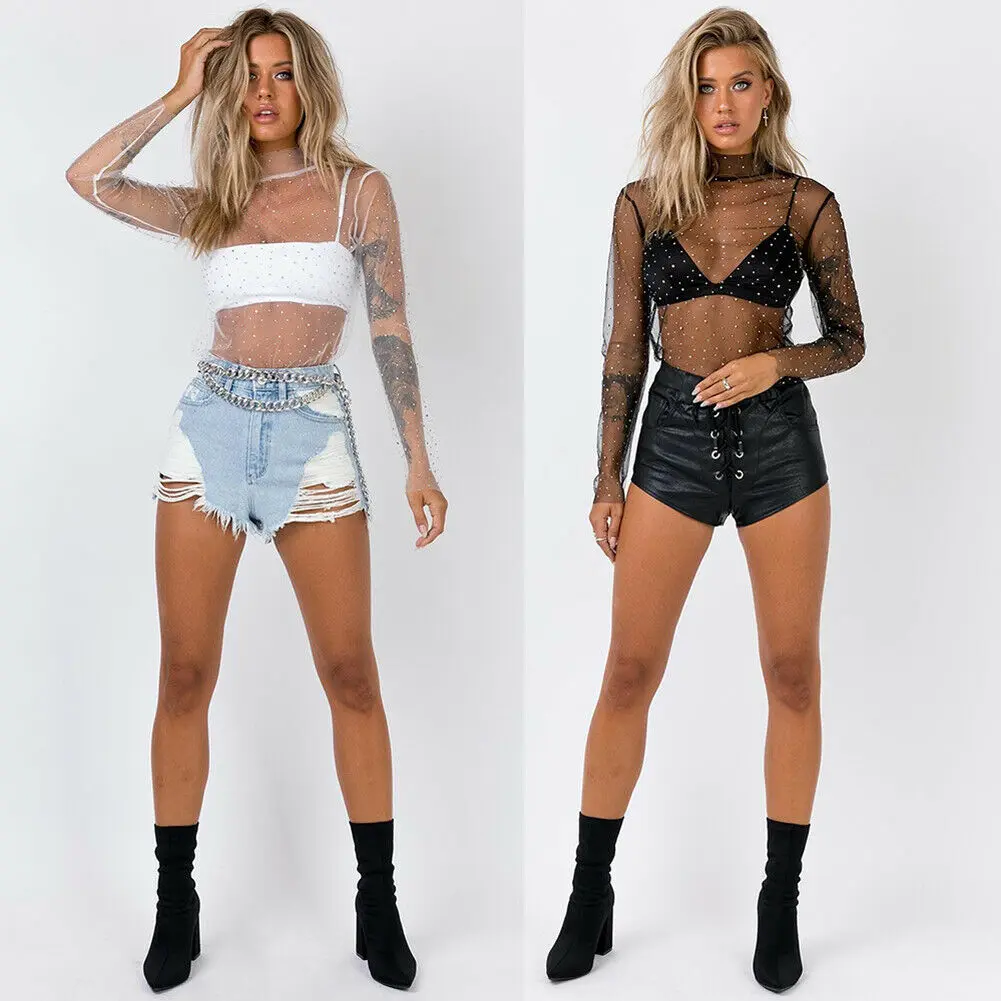 Women Summer Transparent Sequins Tee Top S-XL Short Sleeve Flower Mesh Sheer Camisole Top Female T-Shirt Top Women
Women Summer Transparent Sequins Tee Top S-XL Short Sleeve Flower Mesh Sheer Camisole Top Female T-Shirt Top Women