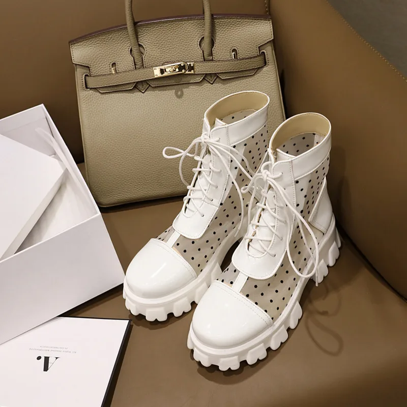 Summer New Arrvals Air Mesh Women Ankle Boots Lace-up Round Toe Thick Bottom Martin Boots Female Fashion Casual Women Shoes
Summer New Arrvals Air Mesh Women Ankle Boots Lace-up Round Toe Thick Bottom Martin Boots Female Fashion Casual Women Shoes