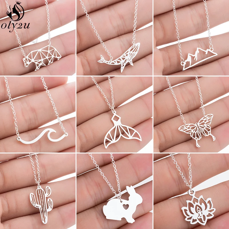 Oly2u Stainless Steel Rabbit Whale Necklace for Women Bijoux Femme Cute Lotus Yoga Wave Butterfly Necklaces Pendant Collier 2020
Oly2u Stainless Steel Rabbit Whale Necklace for Women Bijoux Femme Cute Lotus Yoga Wave Butterfly Necklaces Pendant Collier 2020