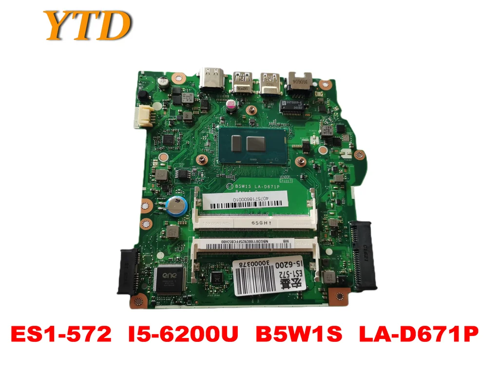 Original for ACER ES1-572 Laptop motherboard ES1-572 I5-6200U B5W1S LA-D671P tested good free shipping
Original for ACER ES1-572 Laptop motherboard ES1-572 I5-6200U B5W1S LA-D671P tested good free shipping