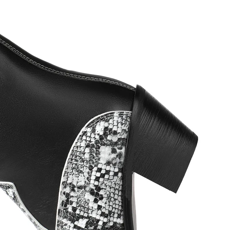 Handmade PU Leather Western Boots Women Big Plus Size 46 Zipper Chunky Heels Cowboy Boots Woman Ladies Snake Print Shoes Female
Handmade PU Leather Western Boots Women Big Plus Size 46 Zipper Chunky Heels Cowboy Boots Woman Ladies Snake Print Shoes Female