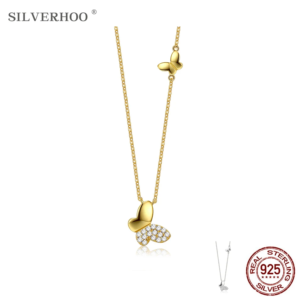 Ожерелье SILVERHOO из настоящего серебра S925 пробы для женщин, подвеска в форме двойной бабочки, модное ювелирное изделие
Ожерелье SILVERHOO из настоящего серебра S925 пробы для женщин, подвеска в форме двойной бабочки, модное ювелирное изделие