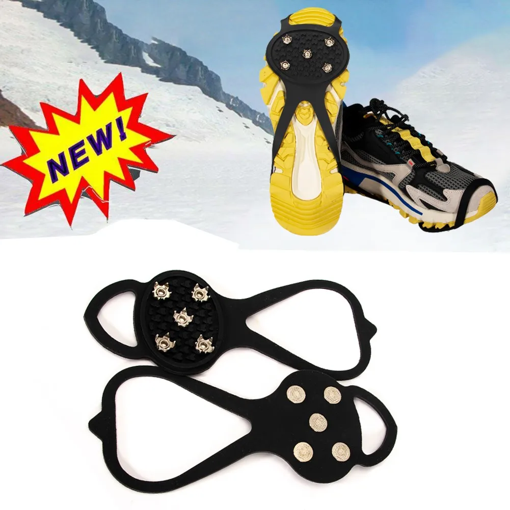 5 Studs Anti-Skid Snow Ice Climbing Shoe Spikes Grips Cleats Crampons Shoe Cover For Snow Studs Non-Slip Outdoor Hiking Covers
5 Studs Anti-Skid Snow Ice Climbing Shoe Spikes Grips Cleats Crampons Shoe Cover For Snow Studs Non-Slip Outdoor Hiking Covers