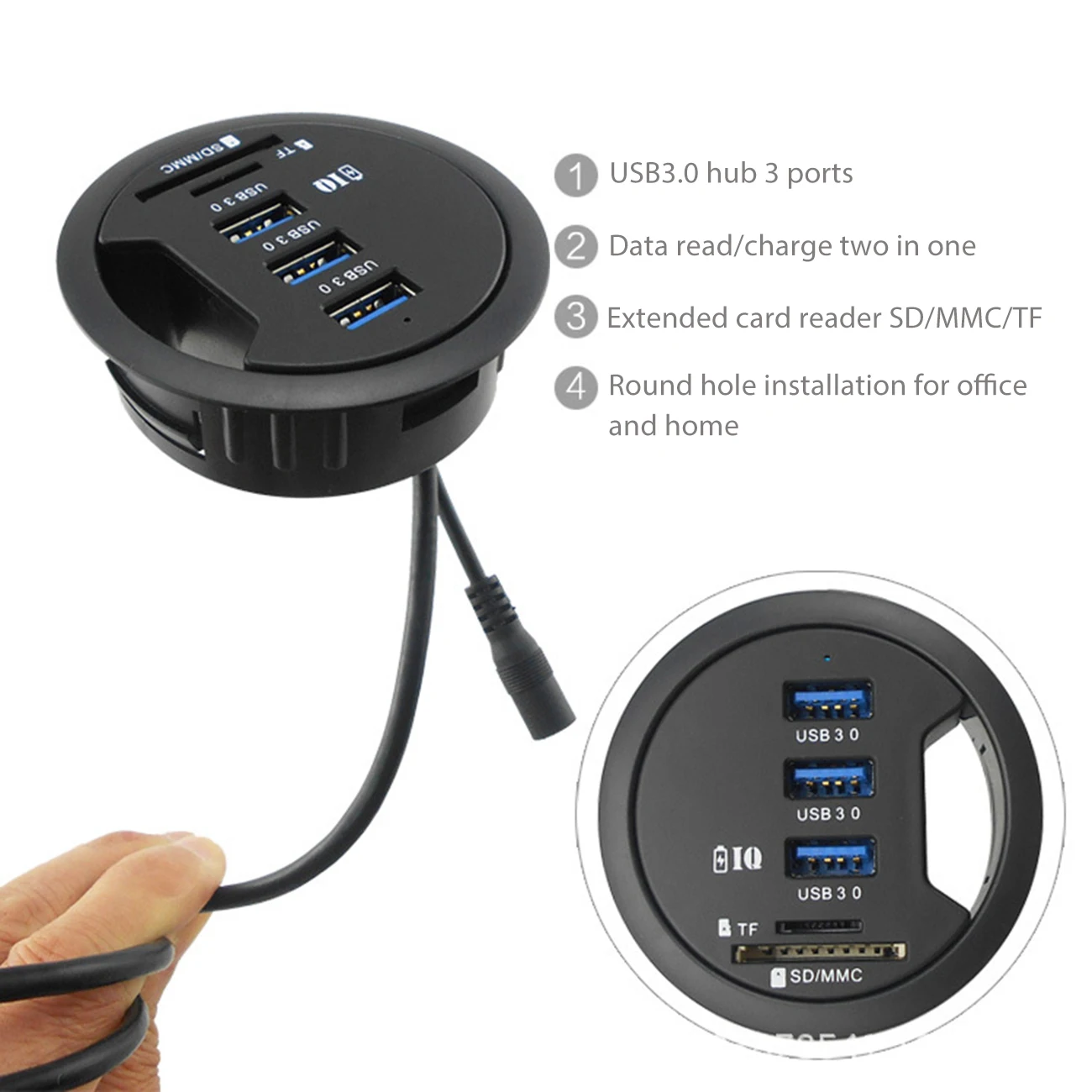 USB 3.0 HUB Mount In Desk Multi USB 3.0 Ports With SD/TF Card Slot Adapter For PC/Tablet Multi Port Splitter
USB 3.0 HUB Mount In Desk Multi USB 3.0 Ports With SD/TF Card Slot Adapter For PC/Tablet Multi Port Splitter