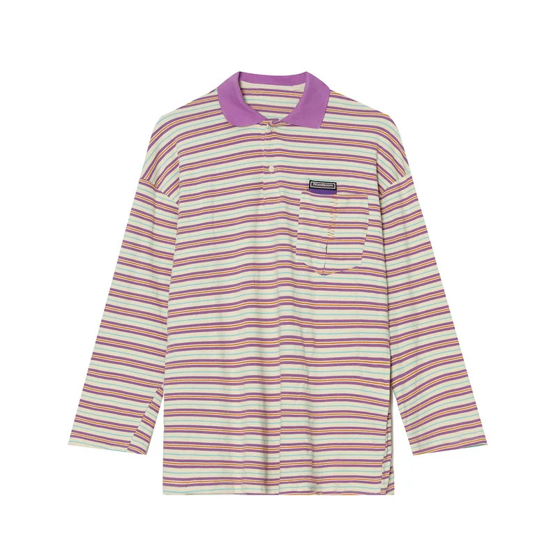 New spring products Korean style loose personality striped POLO long-sleeved men M1-X-20CF021
New spring products Korean style loose personality striped POLO long-sleeved men M1-X-20CF021