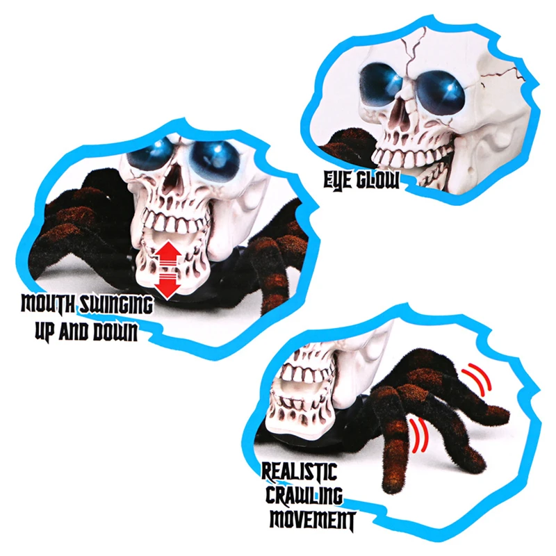 Remote Control RC Skeleton Spider Kids Toy Scared Light on Eyes Novelty Gag Practical Jokes Halloween Funny Toys
Remote Control RC Skeleton Spider Kids Toy Scared Light on Eyes Novelty Gag Practical Jokes Halloween Funny Toys