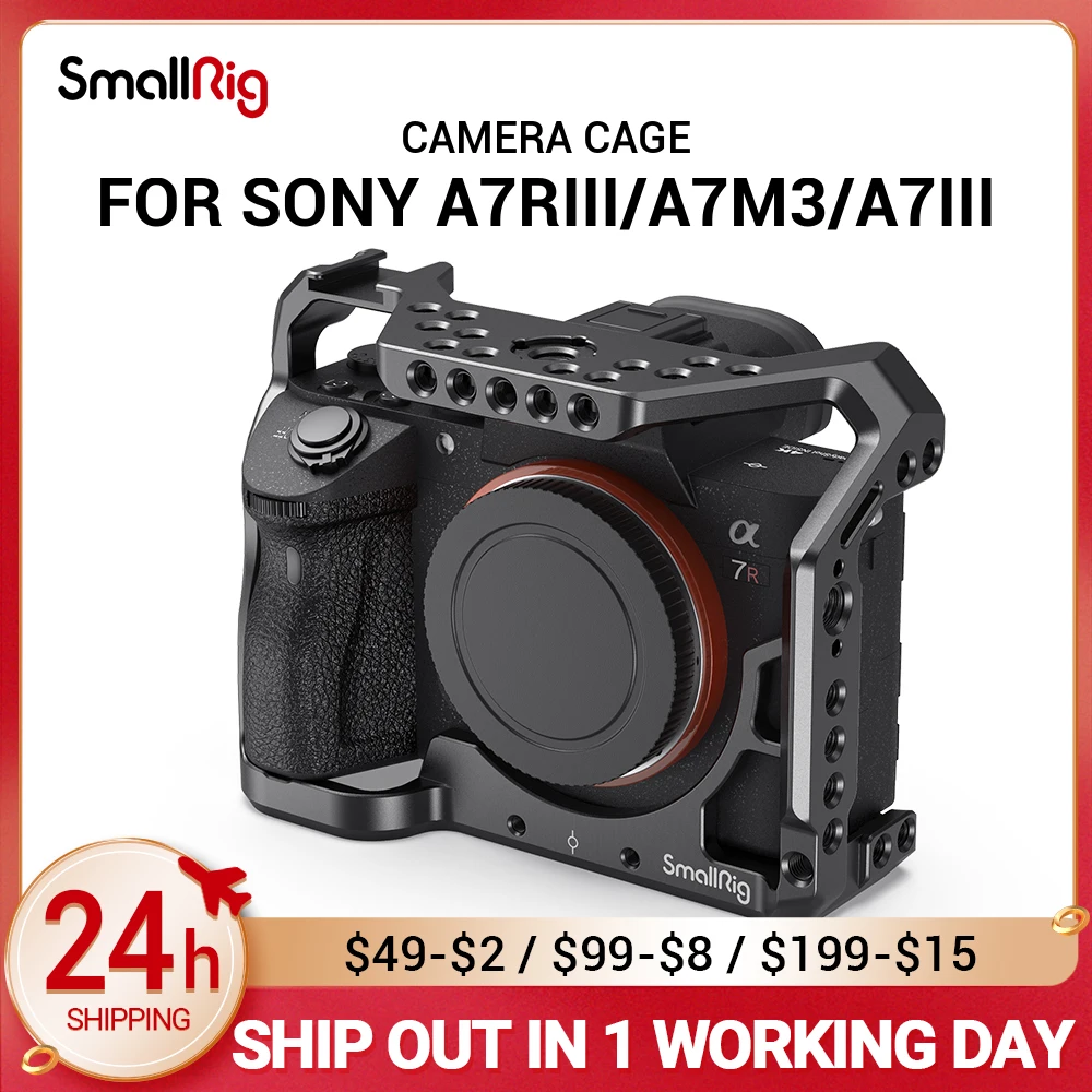 

SmallRig A73 Cage A7R3 / A7RIII / A7III Camera Cage for Sony A7R III / A7M3/ A7 III W/ Arri Locating / 4/1 8/3 Threads hole 2087