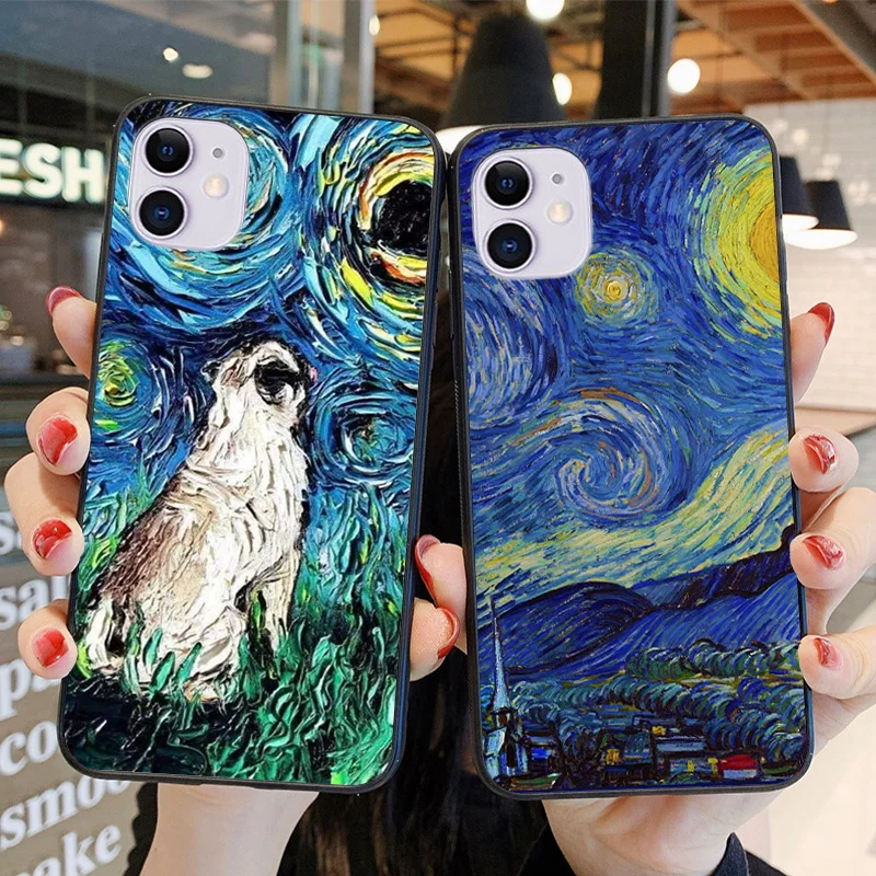 Van Gogh embossed pattern, suitable for iPhone 12 mini 12 Pro MAX 11 Pro Max 6S 7 8 Plus X XS Max XR black silicone phone case
Van Gogh embossed pattern, suitable for iPhone 12 mini 12 Pro MAX 11 Pro Max 6S 7 8 Plus X XS Max XR black silicone phone case