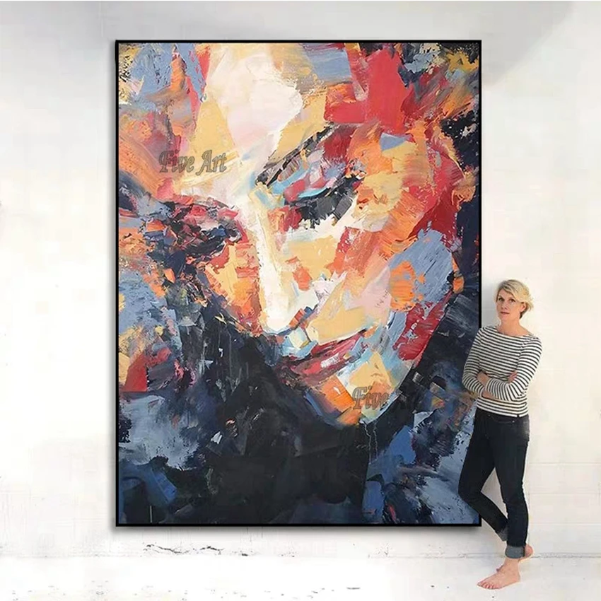 100% Hand-painted Abstract Sexy Lady Face Portrait Oil Painting Canvas Wall Art Unframed Woman Textured Wall Artwork Hot Selling
100% Hand-painted Abstract Sexy Lady Face Portrait Oil Painting Canvas Wall Art Unframed Woman Textured Wall Artwork Hot Selling