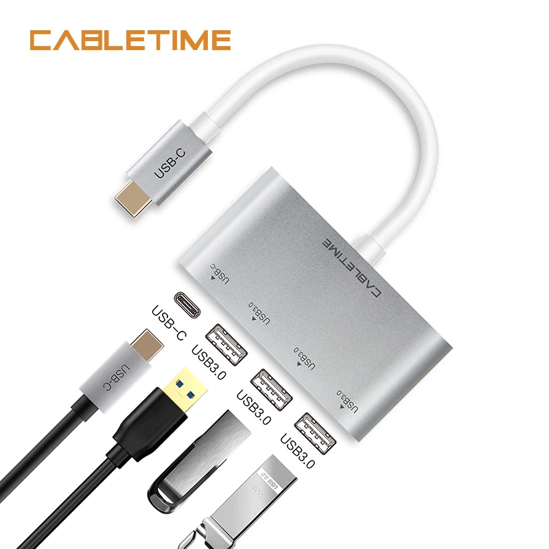 Концентратор USB Type C 3 1 на порта 0 с адаптером PD 4 в адаптер для ноутбуков Windows Samsung