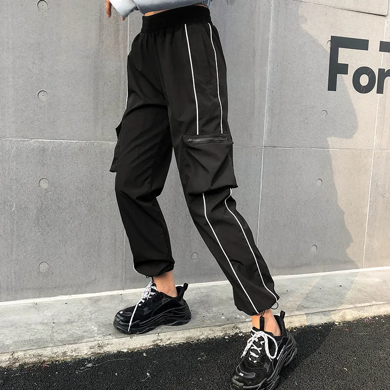 Streetwear Striped Patchwork Cargo Pants Women Elastic High Waist Pants harajuku Sweatpants Joggers Women Capris Black
Streetwear Striped Patchwork Cargo Pants Women Elastic High Waist Pants harajuku Sweatpants Joggers Women Capris Black