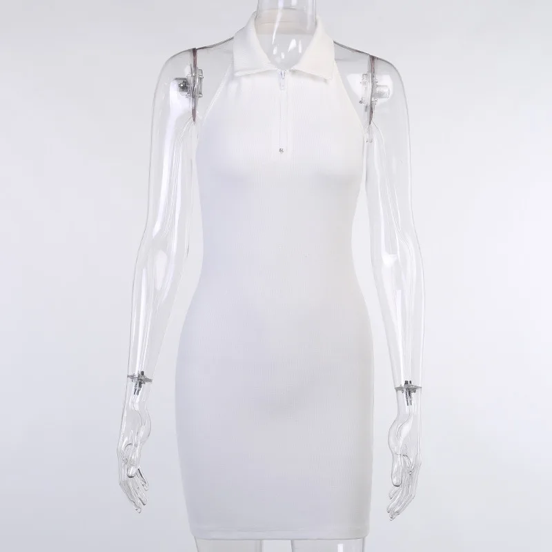 Black White Woman Mini Tight Dress Backless Basic New Dresses 2020 Lady Goth Stretch Sleeveless Polo Collar Empire Bodycon Sexy
Black White Woman Mini Tight Dress Backless Basic New Dresses 2020 Lady Goth Stretch Sleeveless Polo Collar Empire Bodycon Sexy