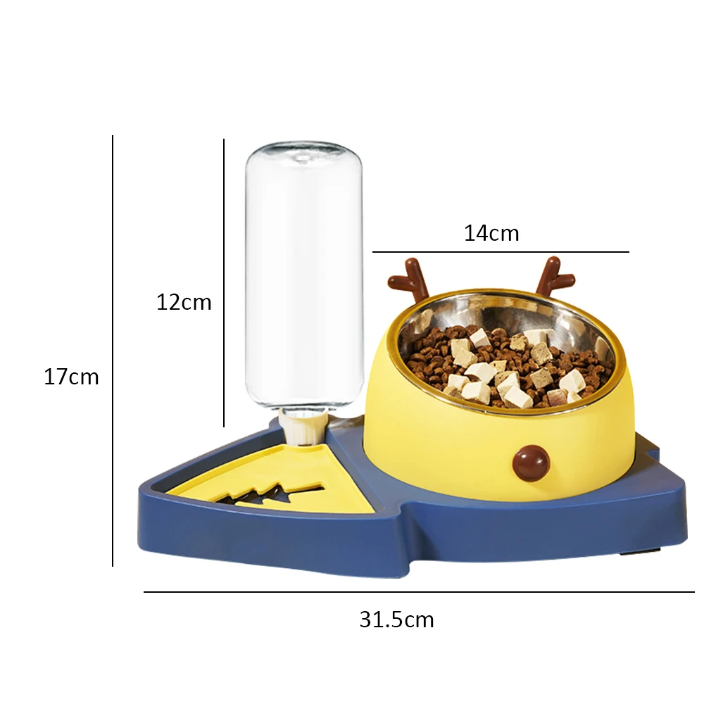 Cat Dog Double Bowl Automatic Waterer Stainless Steel Bowl To Protect Pet's Cervical Spine with Non-Slip Bottom Split Design
Cat Dog Double Bowl Automatic Waterer Stainless Steel Bowl To Protect Pet's Cervical Spine with Non-Slip Bottom Split Design