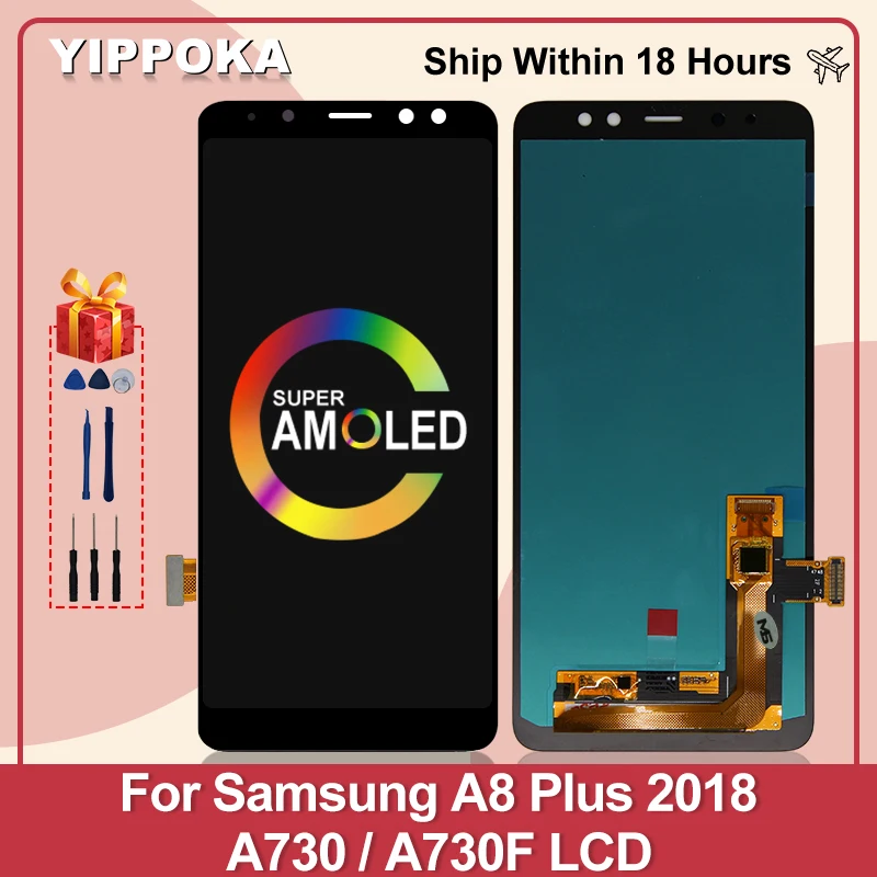 

Super AMOLED для SAMSUNG Galaxy A8 Plus 2018 A730 ЖК-дисплей сенсорный экран дигитайзер для Samsung A8 + 2018 A730F Запасная часть