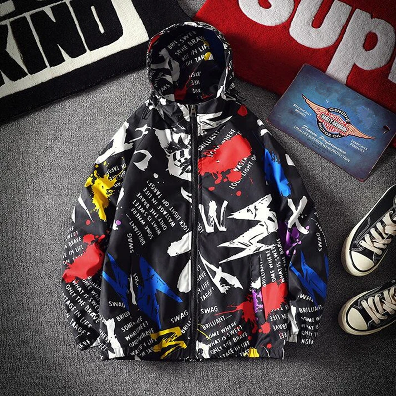 Spring Autumn Men Casual Streetwear Floral Hoodie Jacket Man Waterproof Clothes Mens Windbreaker Coat Male Outwear
Spring Autumn Men Casual Streetwear Floral Hoodie Jacket Man Waterproof Clothes Mens Windbreaker Coat Male Outwear