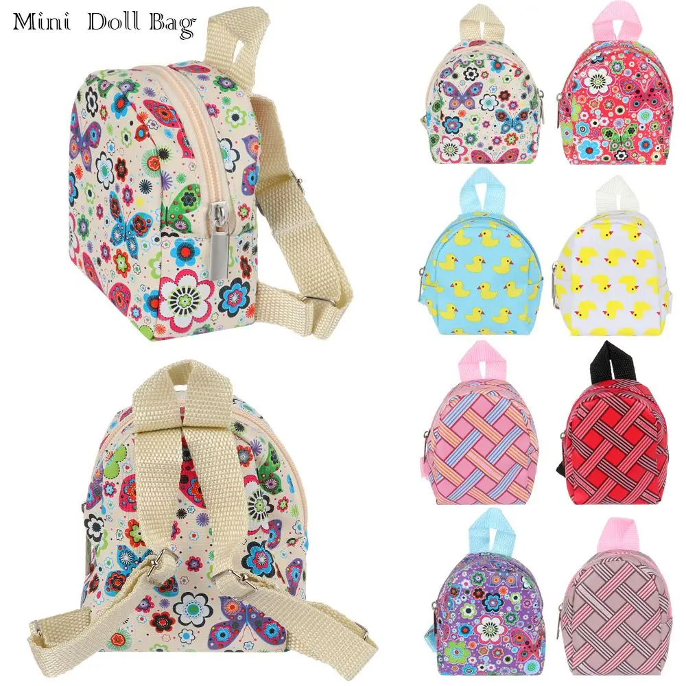 

1PC Cute Mini Backpack Miniature Doll Zipper Bag Toys For 18inch BJD Doll Schoolbag Rucksack Dolls Accessories Kids Gifts