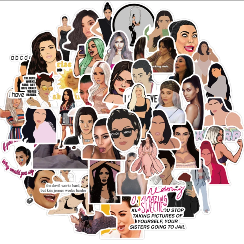 10/30/50 шт./компл. Ming star Kardashian граффити Водонепроницаемый скейтборд Дорожный