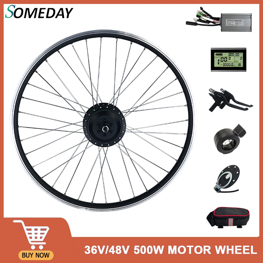 

48V500W 36V500W Ebike Conversion Kit Front Rear Brushless Gear Hub Motor Wheel 16"20"24"26"27.5"28"29"700C Electric Bicycle Kit